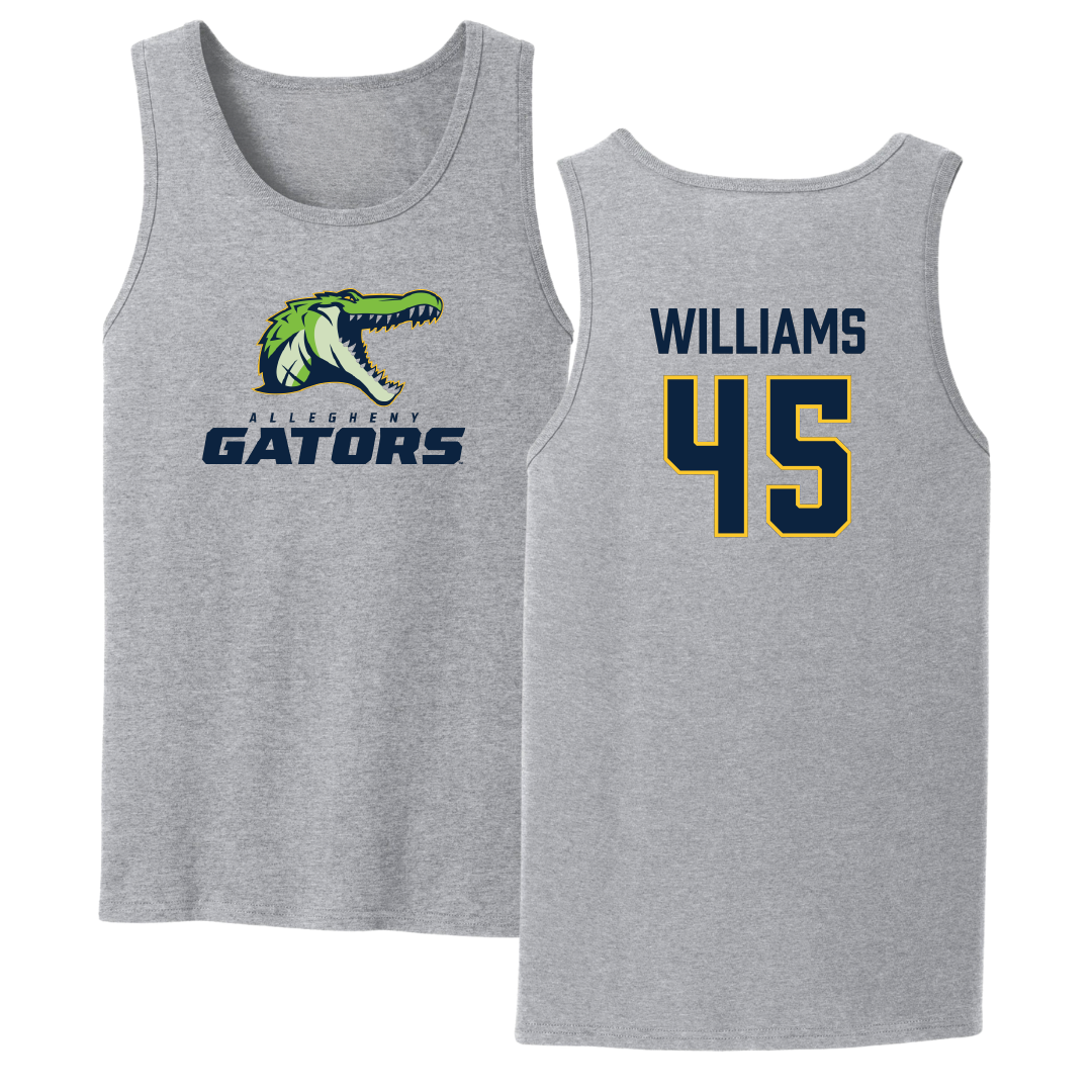 Allegheny College Football Sport Gray Tank Top - #45 Zach Williams