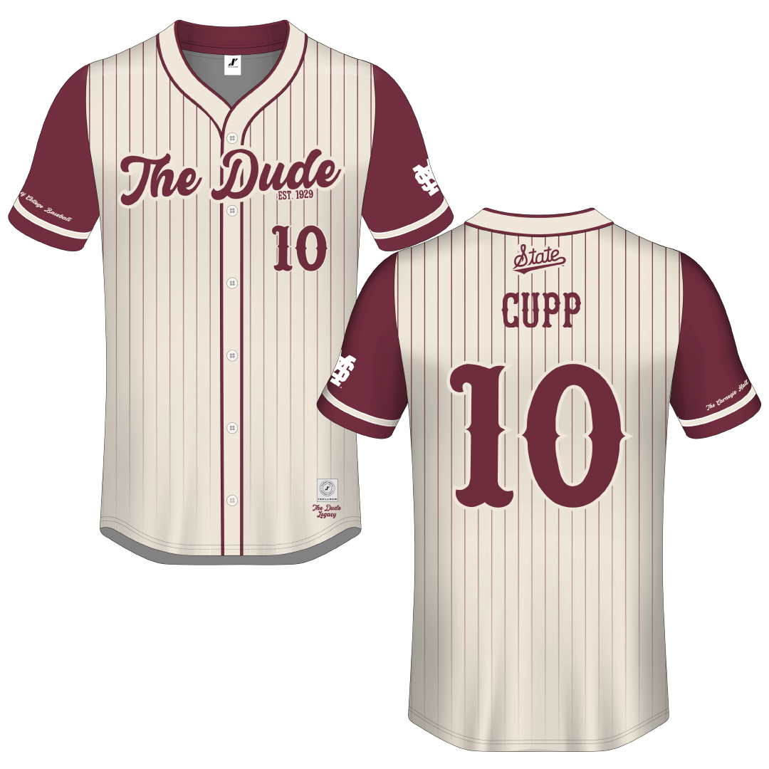 Mississippi State University Cream Campus Connect Button-Down Jersey - #10 Dylan Cupp