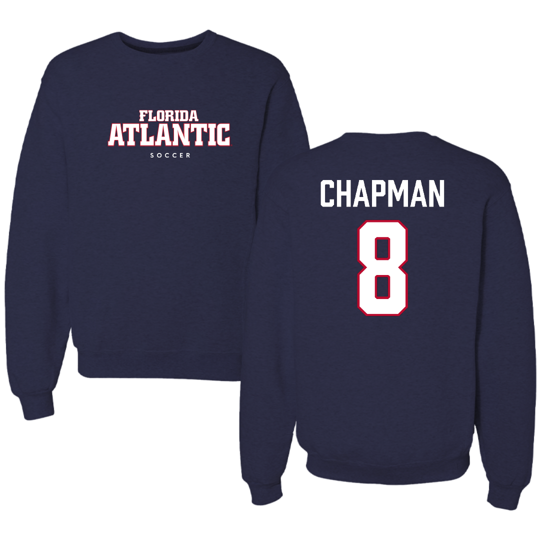 Florida Atlantic University Soccer Navy Crewneck - #8 Caleb Chapman