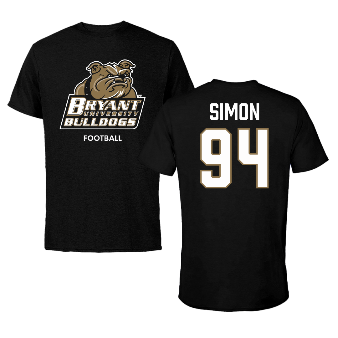 Bryant University Football Black Performance Tee - #94 Jailynn Simon