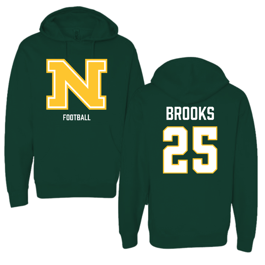 Northern Michigan University Football Forest Green Hoodie - #25 Davion Brooks