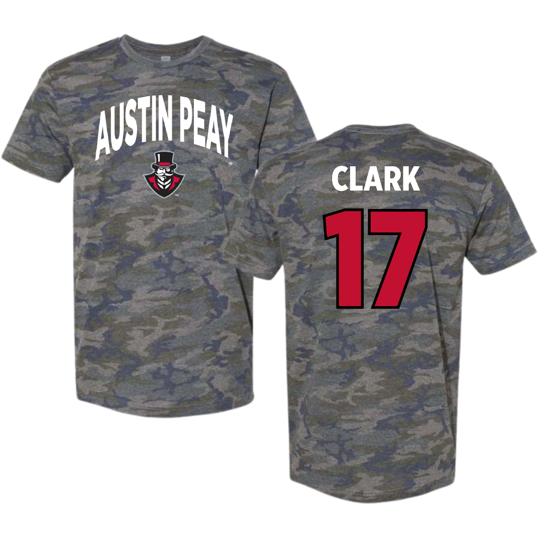 Austin Peay State University Beach Volleyball Vintage Camo Tee - #17 Anna Kate Clark