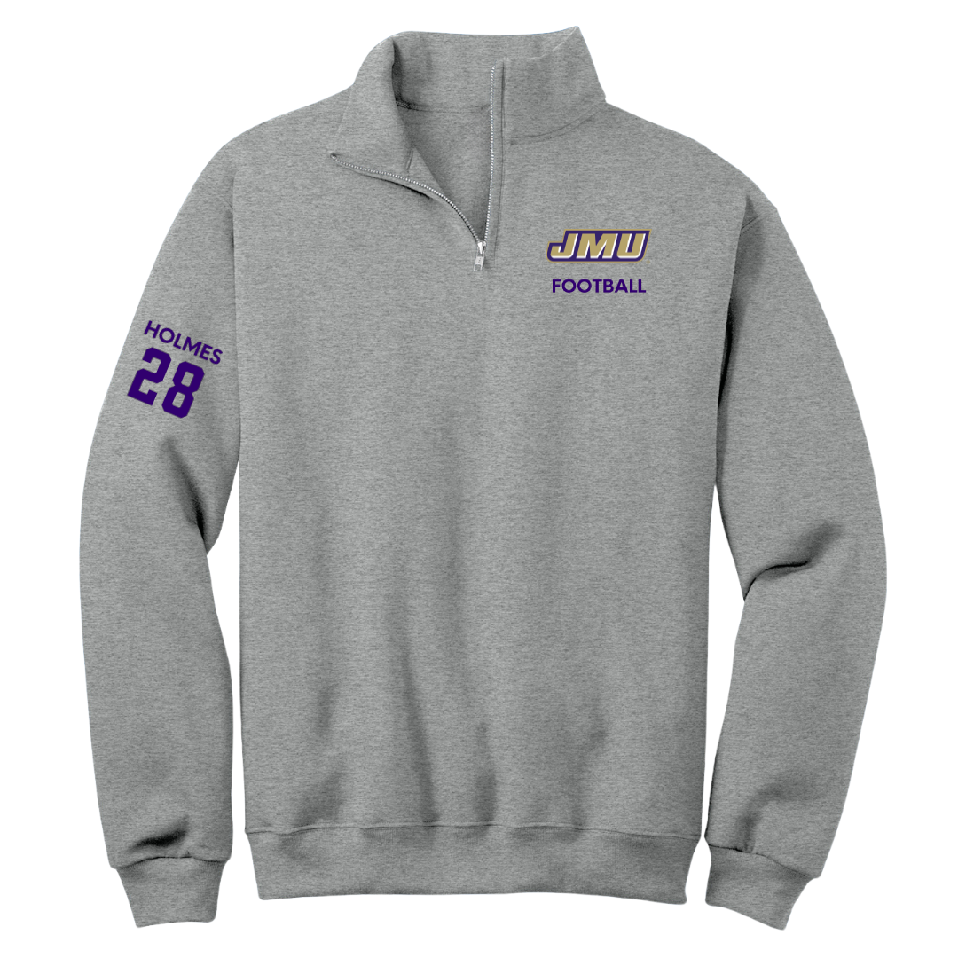James Madison University Football Sport Gray Quarter-Zip - #28 Kye Holmes