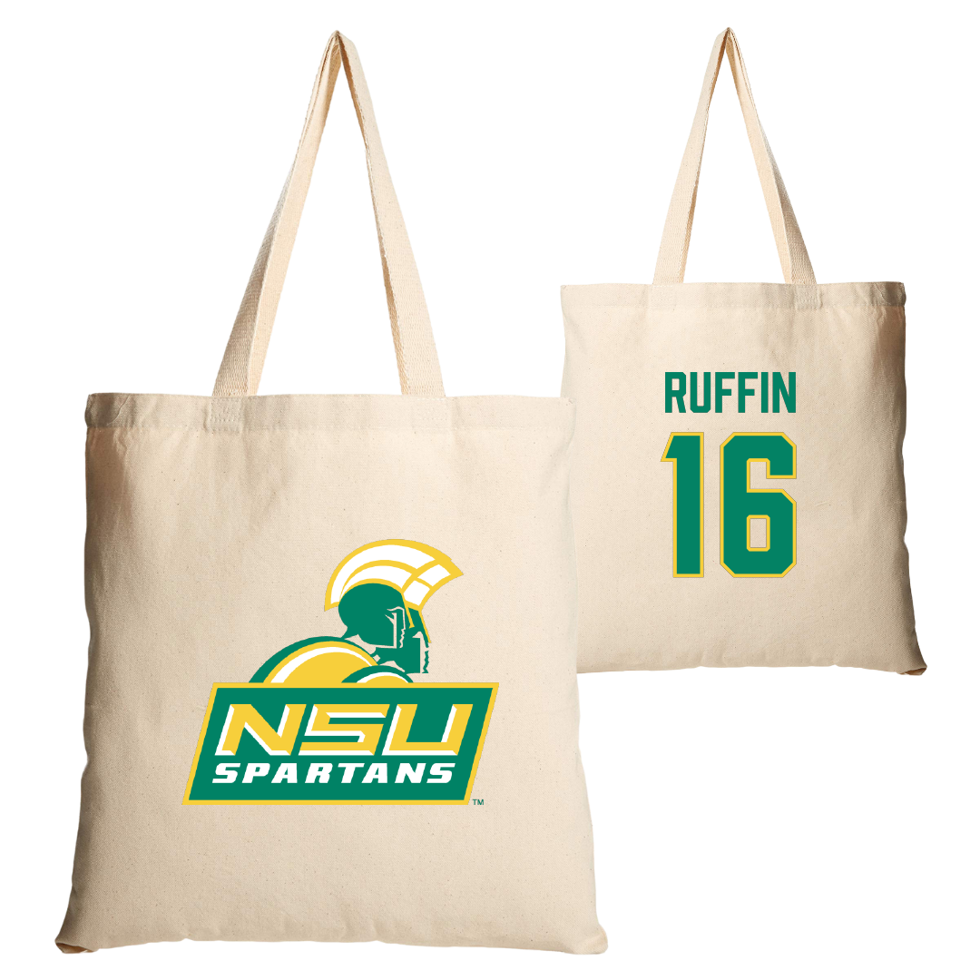 Norfolk State University Football Tan Canvas Tote Bag - #16 Christian Ruffin
