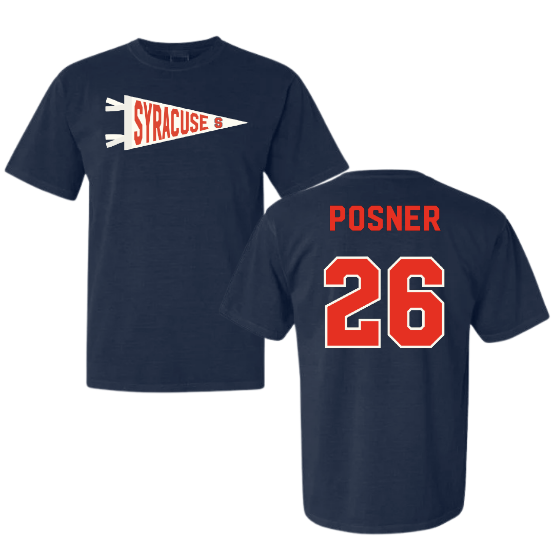 Syracuse University Softball Navy Pennant Comfort Colors Tee - #26 Taylor Posner