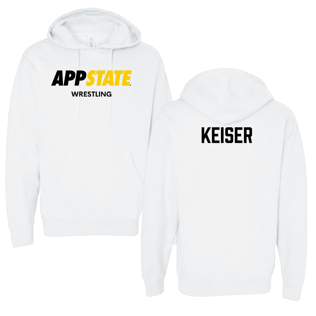 Appalachian State University Wrestling (M) White Hoodie - Kaden Keiser