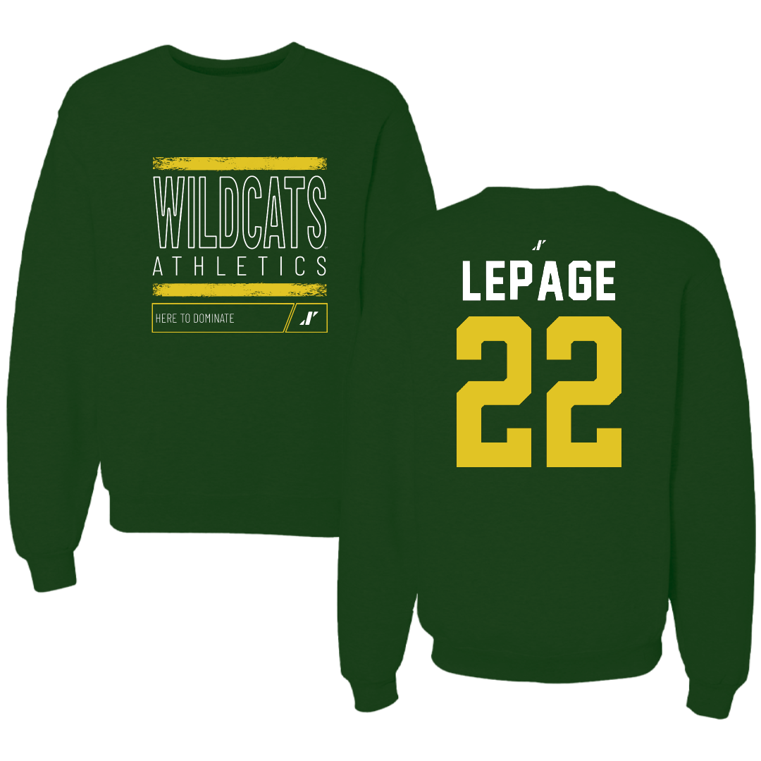 Northern Michigan University Basketball Forest Green Dominate Crewneck - #22 Cooper LePage