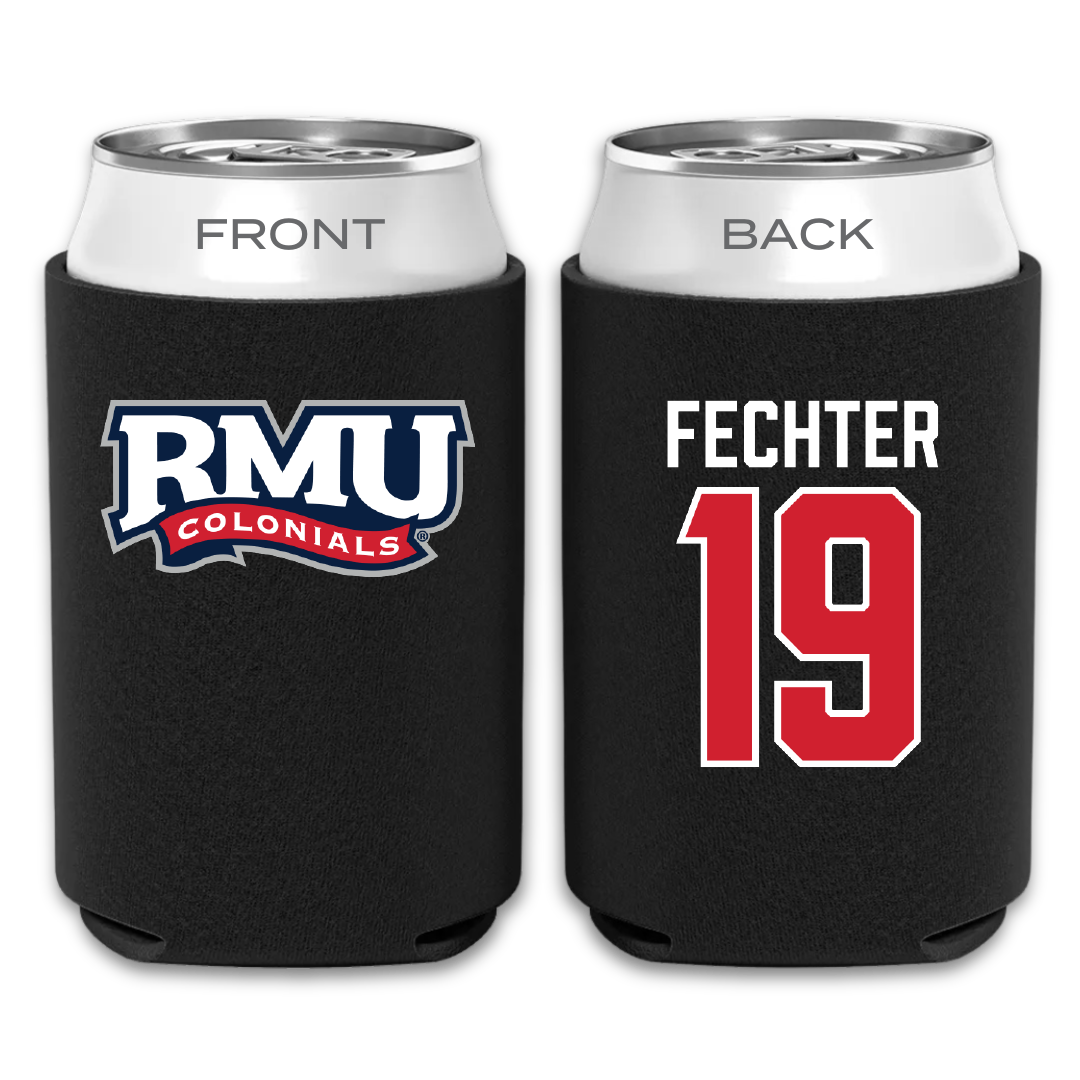 Robert Morris University Lacrosse Black Can Cooler - #19 Nate Fechter