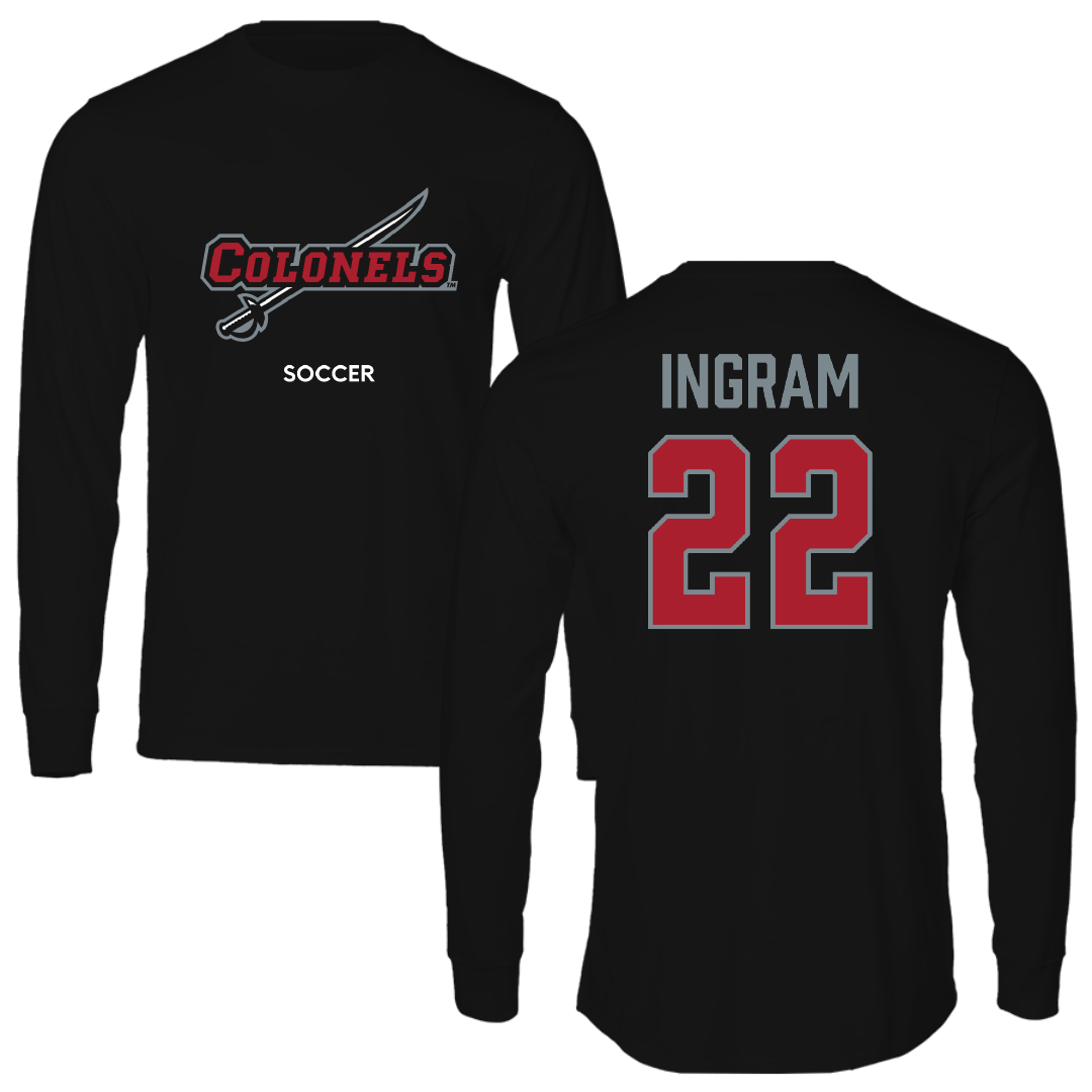 Nicholls State University Soccer (W) Black Colonels Long Sleeve - #22 Kori Ingram