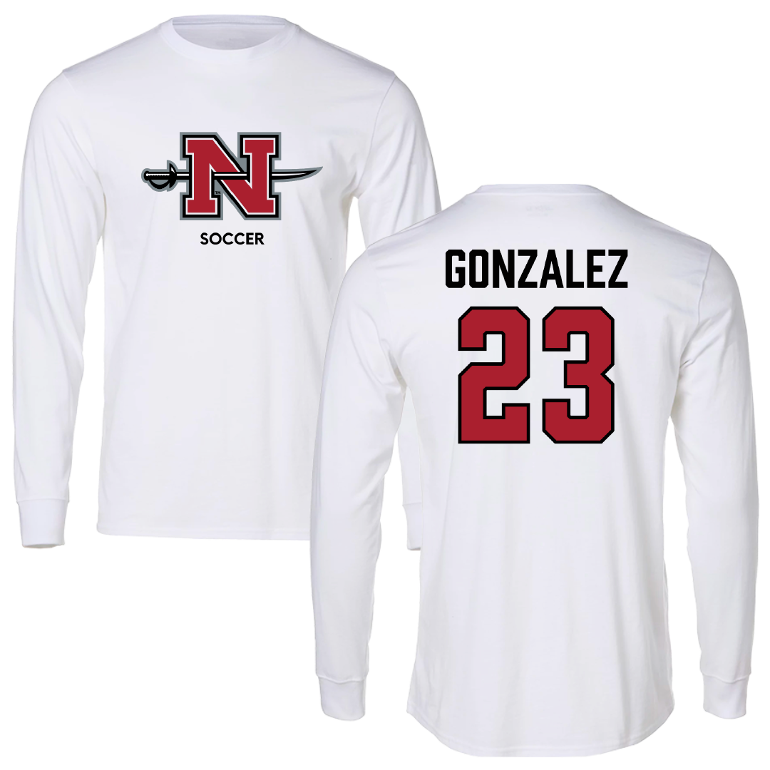 Nicholls State University Soccer (W) White Long Sleeve - #23 Hanah Gonzalez
