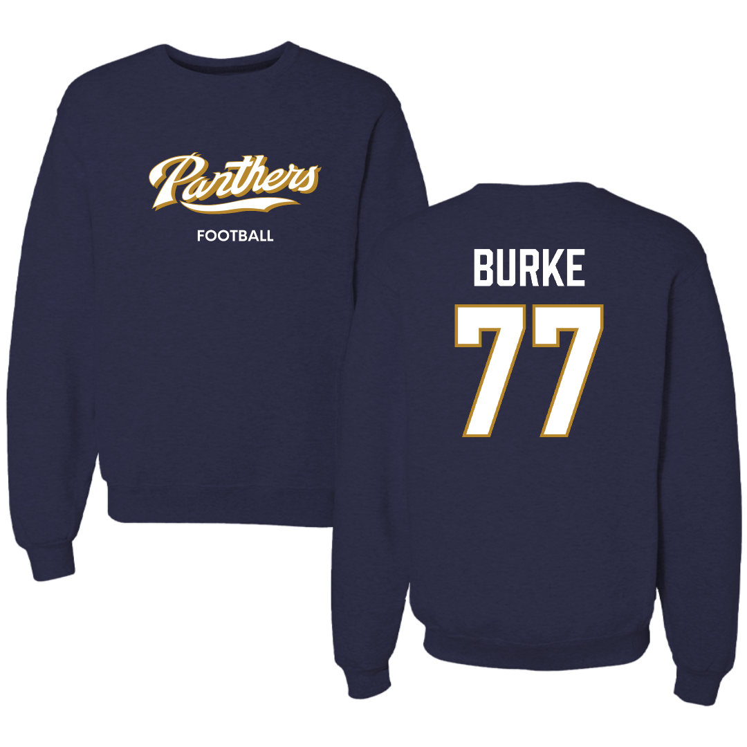 Florida International University Football Navy Panthers Crewneck - #77 Travis Burke