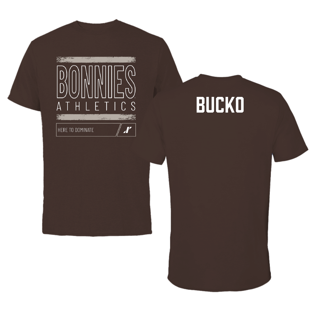 St. Bonaventure University Golf Brown Dominate Tee - Michael Bucko