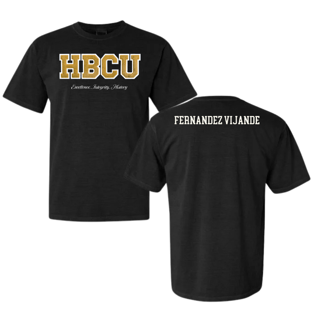 Alabama State University Golf (W) Black HBCU Varsity Comfort Colors Tee - Yaiza Fernandez Vijande