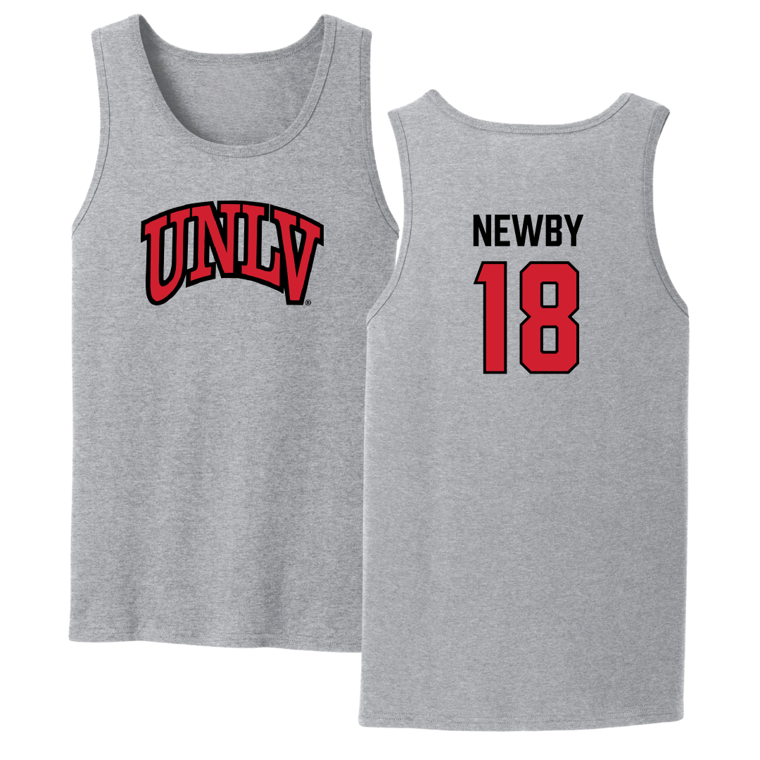 University of Nevada-Las Vegas Soccer Sport Gray Tank Top - #18 Gianna Newby