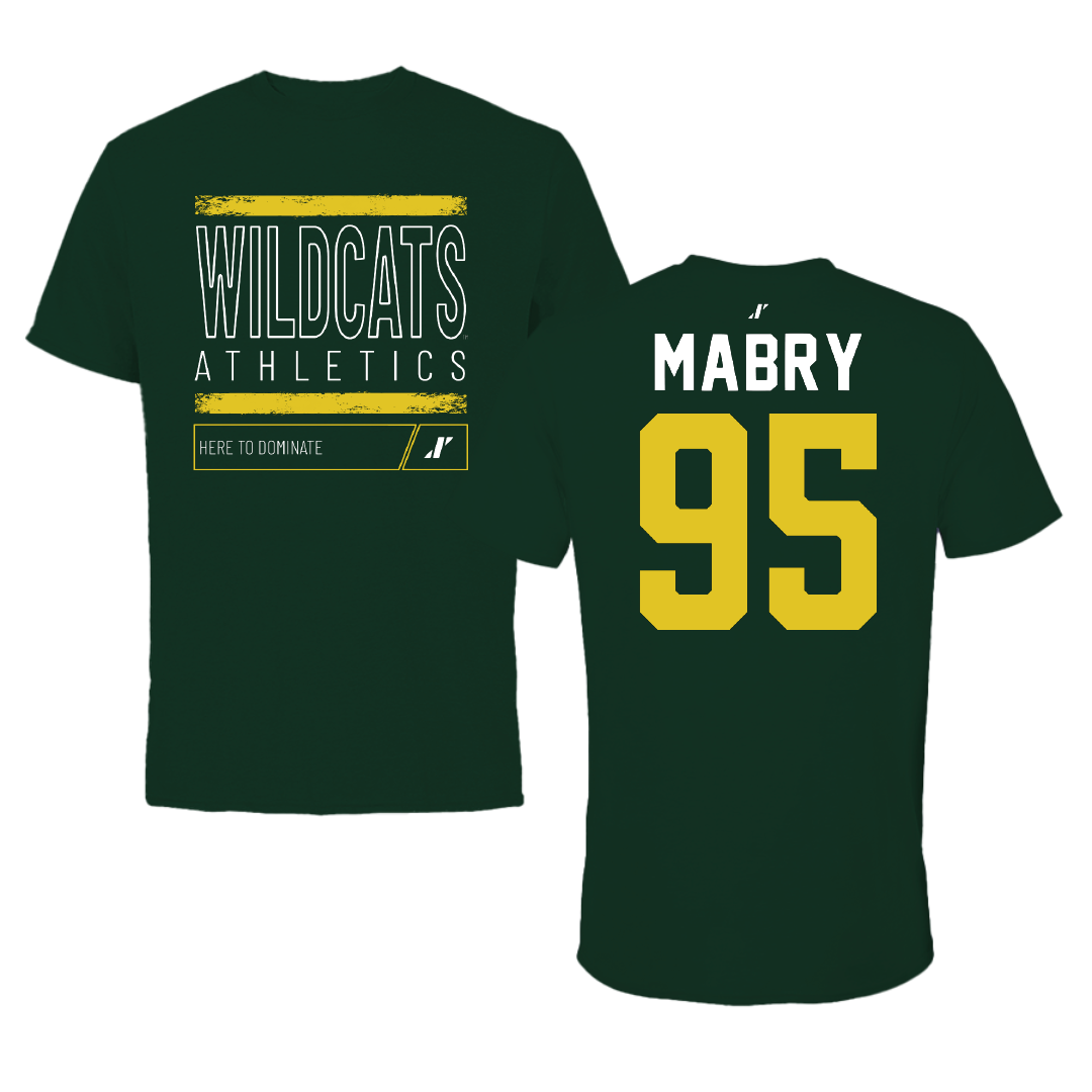 Northern Michigan University Football Forest Green Dominate Performance Tee - #95 Jhermari Mabry