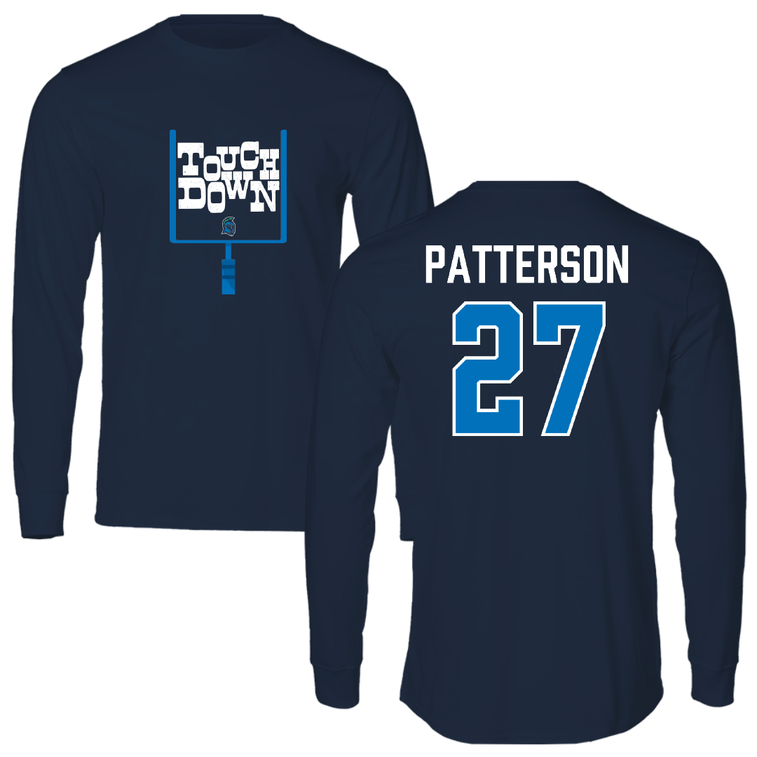 University of West Florida Football Navy Touchdown Long Sleeve - #27 Tyler Patterson