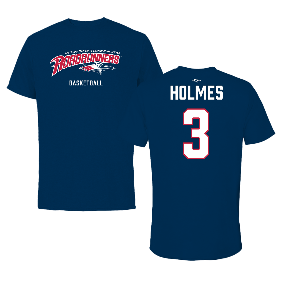 Metropolitan State University of Denver Basketball Navy Tee - #3 Caden Holmes