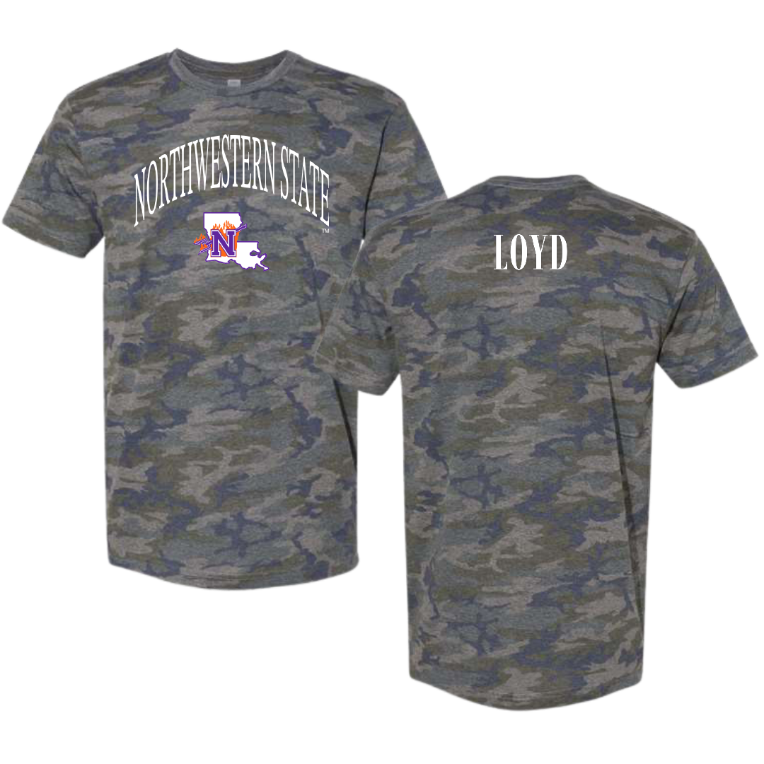 Northwestern State University TF and XC Vintage Camo Tee - Galen Loyd