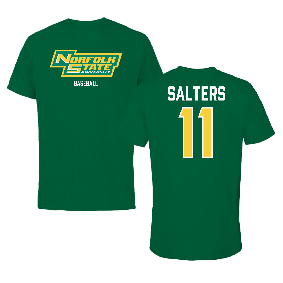 Norfolk State University Baseball Green Performance Tee - #11 Ian Salters