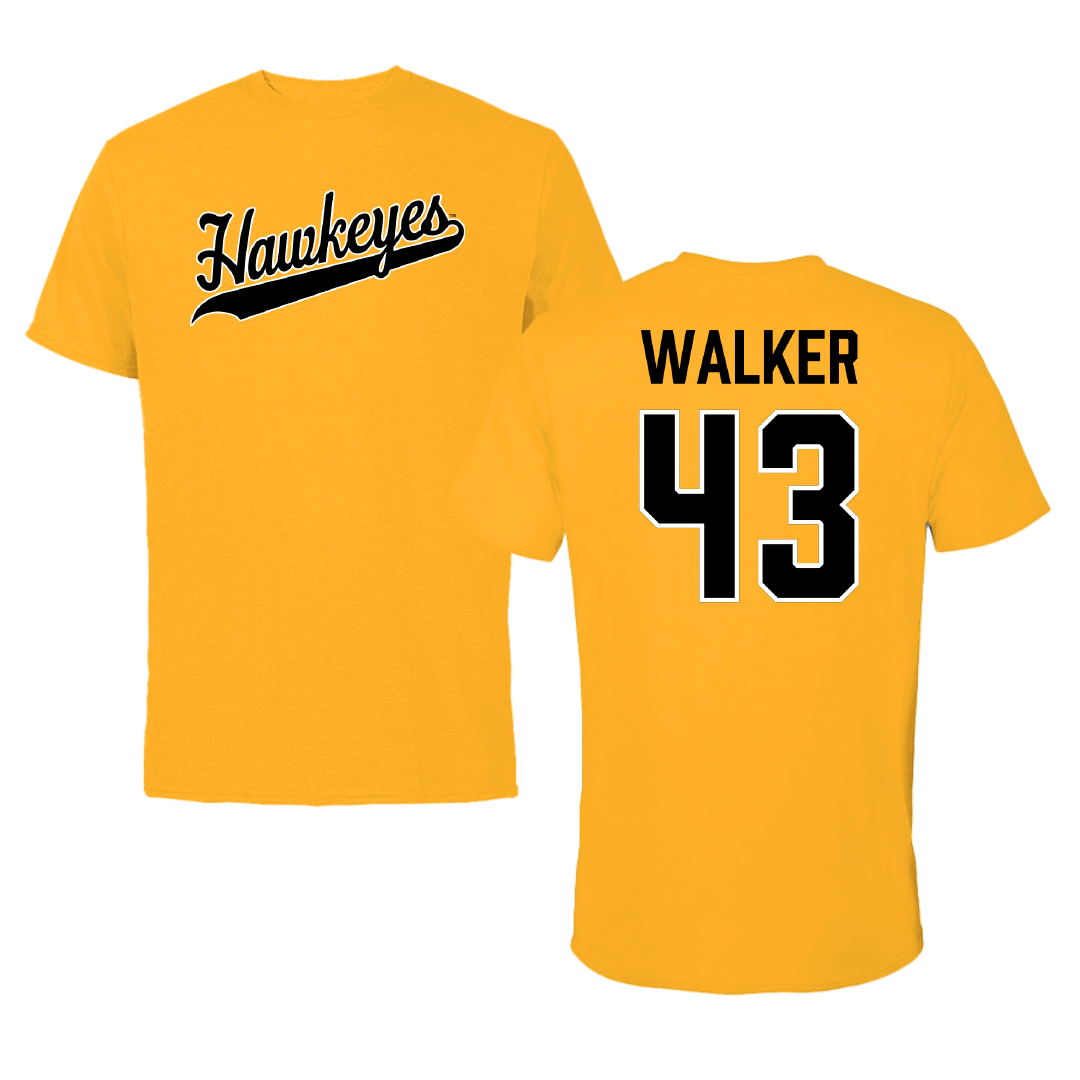 University of Iowa Baseball Gold Performance Tee - #43 Bryson Walker