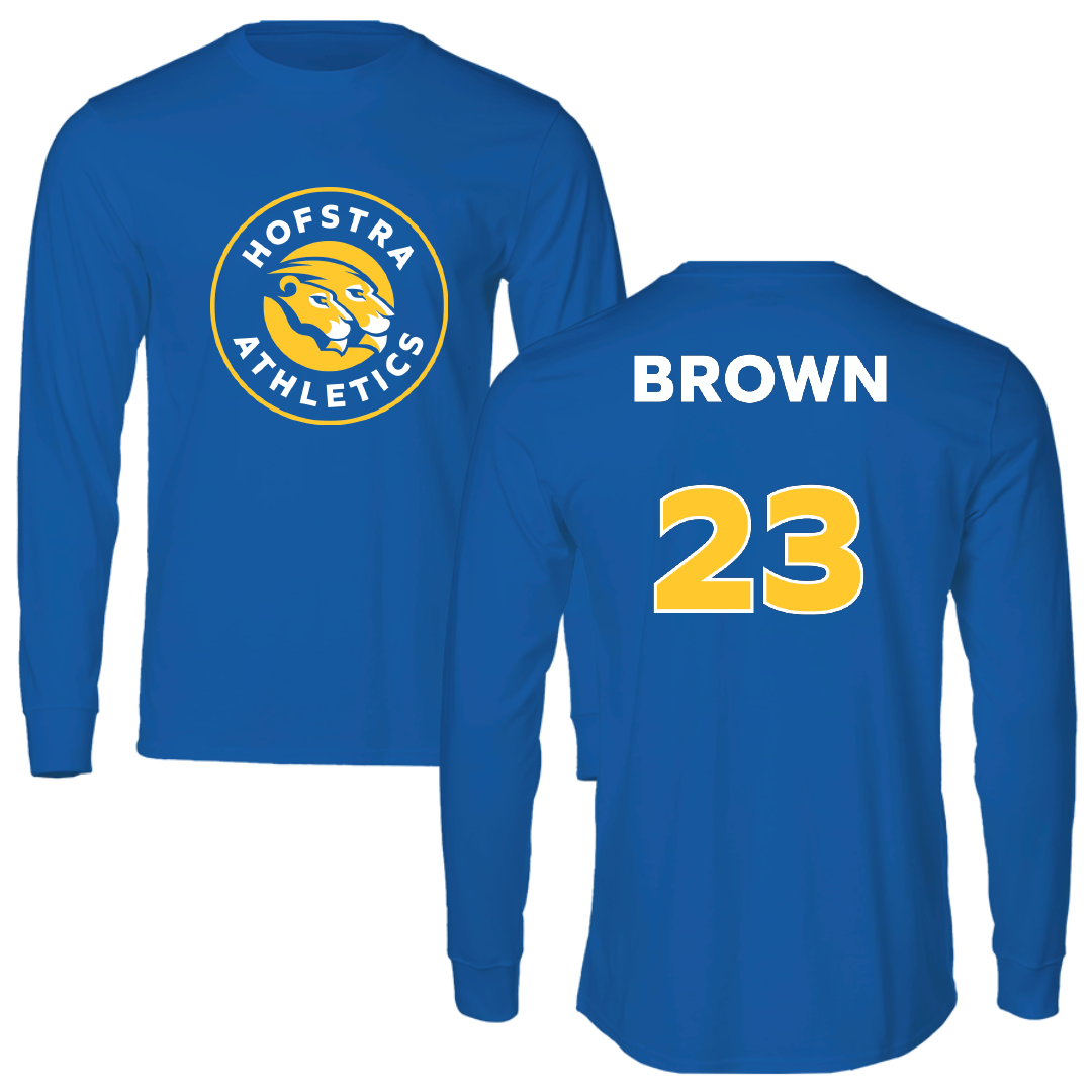Hofstra University Basketball (W) Blue Long Sleeve - #23 Onna Brown