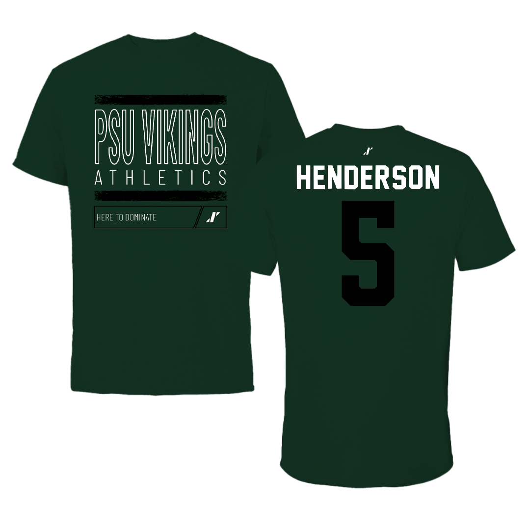 Portland State University Basketball Forest Green Dominate Tee - #5 Jaylin Henderson