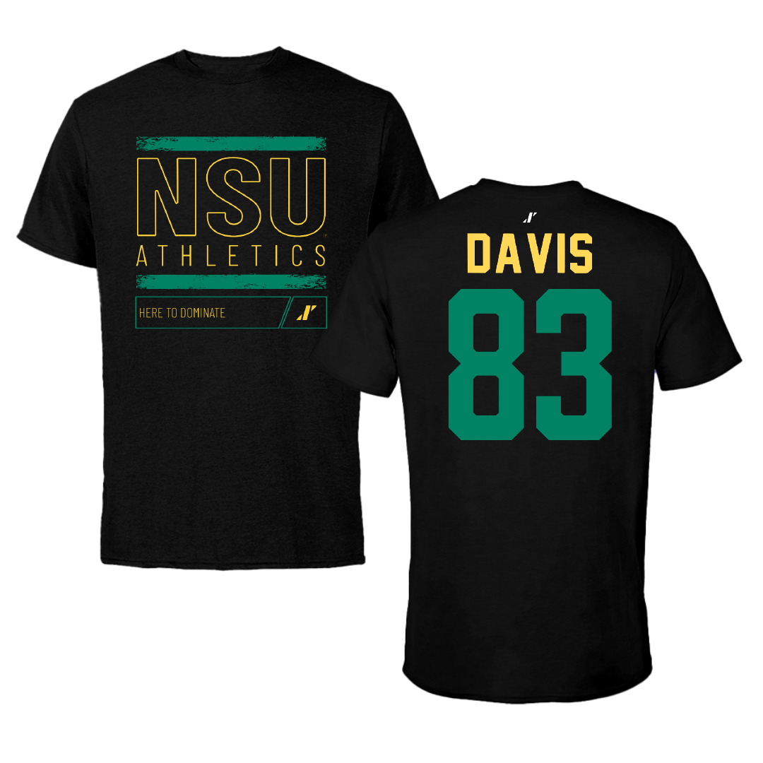 Norfolk State University Football Black Dominate Performance Tee - #83 Clifton Davis