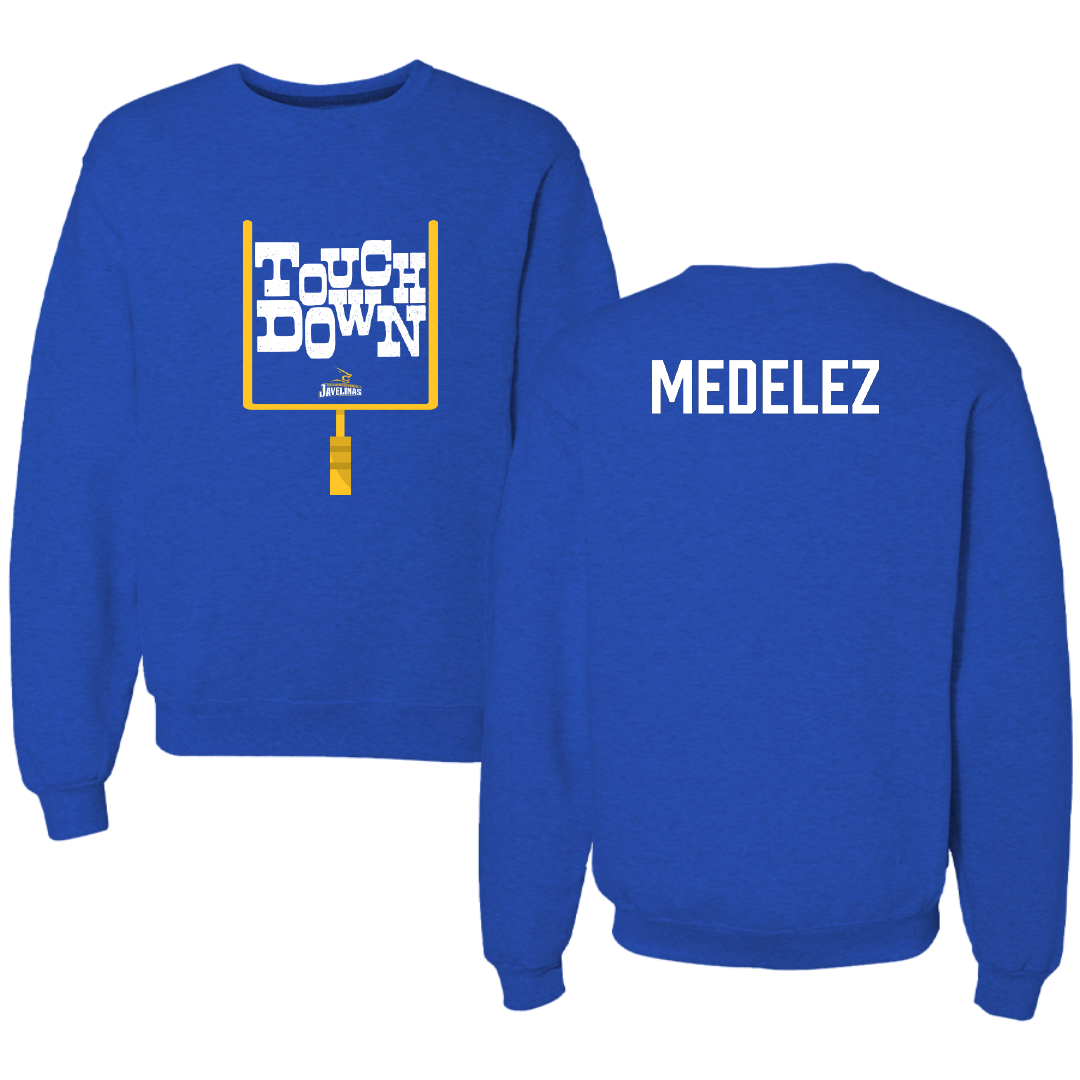 Texas A&M University-Kingsville Football Blue Touchdown Crewneck - Christopher Medelez