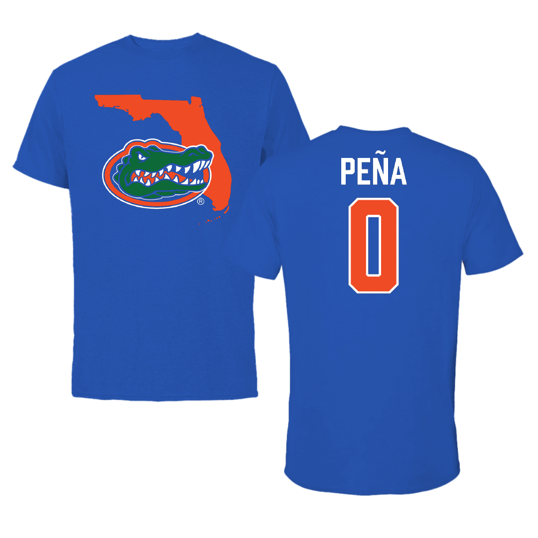 University of Florida Soccer (W) Blue State Tee - #0 Paloma Peña