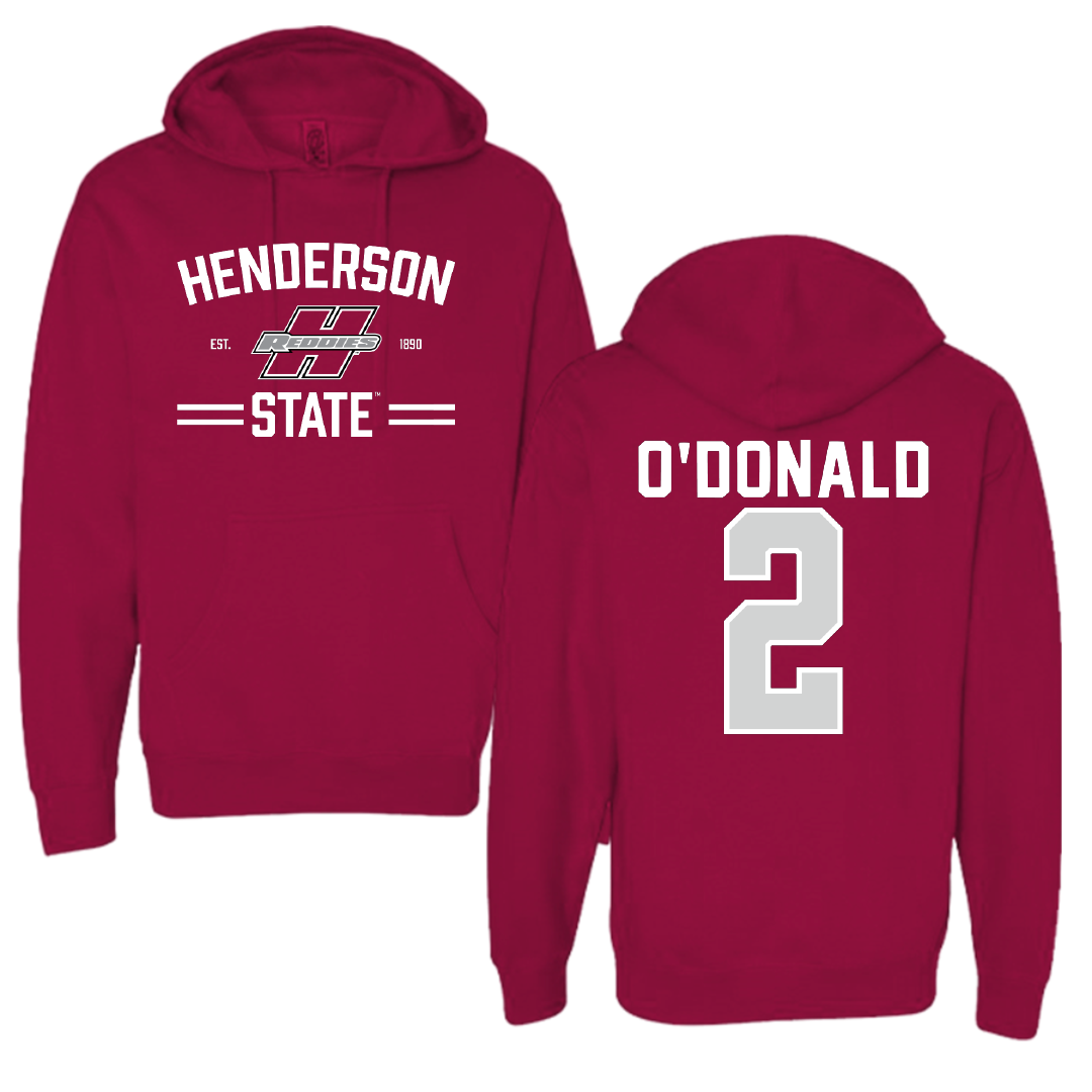 Henderson State University Football Cardinal General Hoodie - #2 Fredrick O'Donald