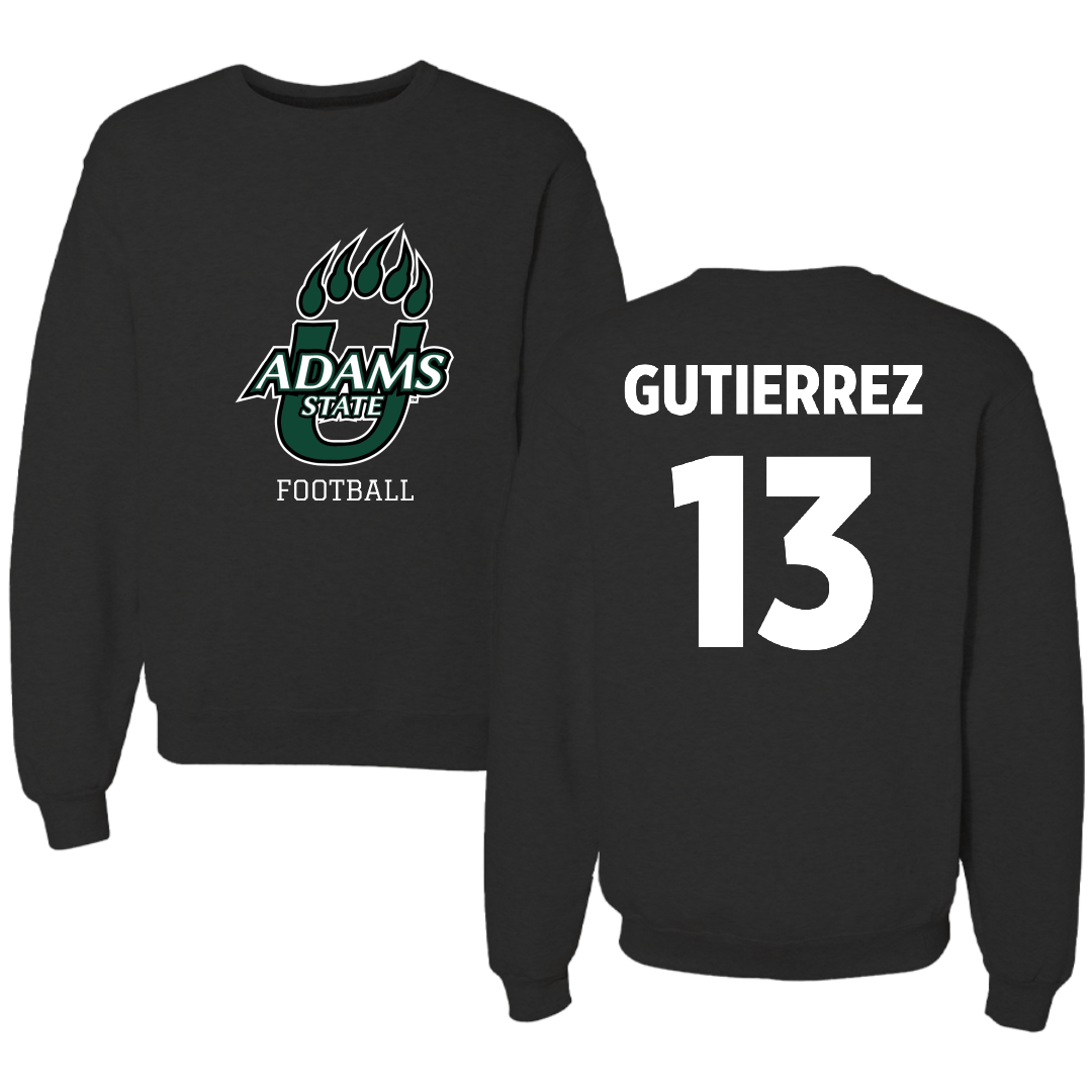 Adams State University Football Black State Crewneck - #13 Xavier Gutierrez
