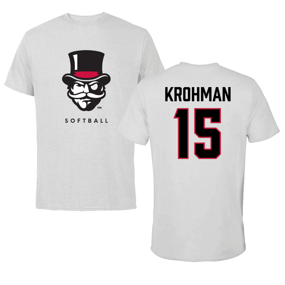 Austin Peay State University Softball Gray Mascot Tee - #15 Macy Krohman