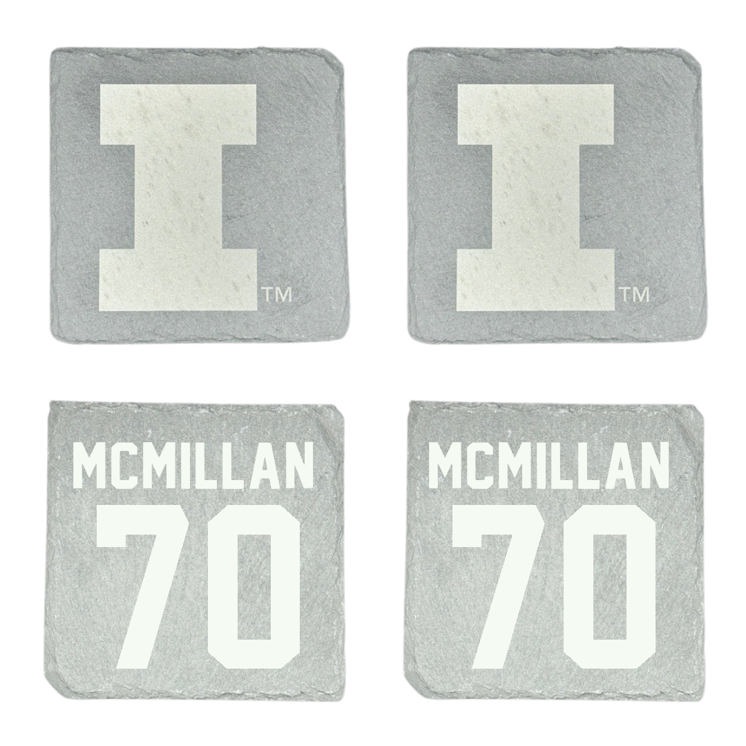 University of Illinois Football Stone Coaster (4 Pack)  - #70 Tyler McMillan