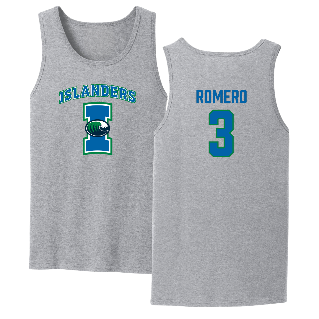 Texas A&M University-Corpus Christi Volleyball Sport Gray Tank Top - #3 Rylie Romero