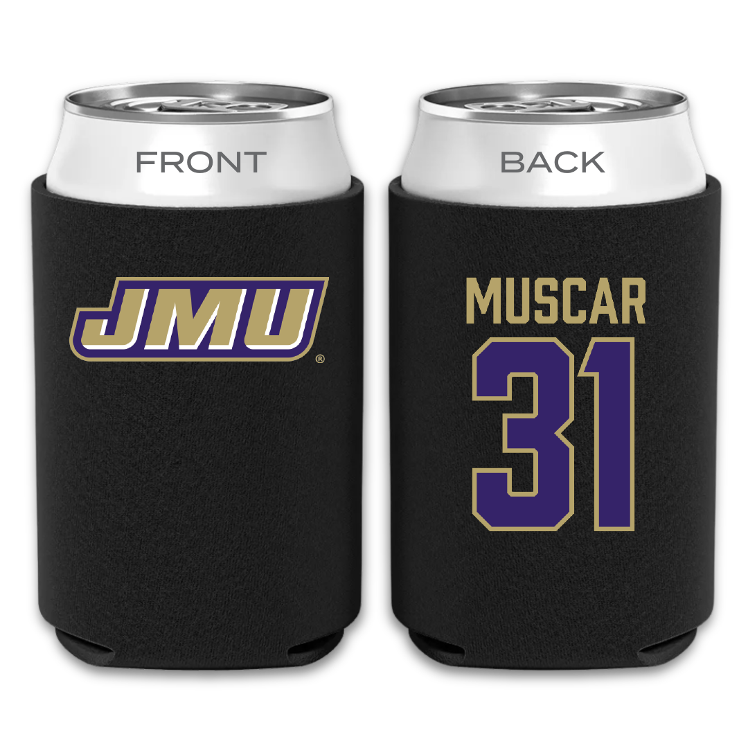 James Madison University Baseball Black Can Cooler - #31 Tyler Muscar