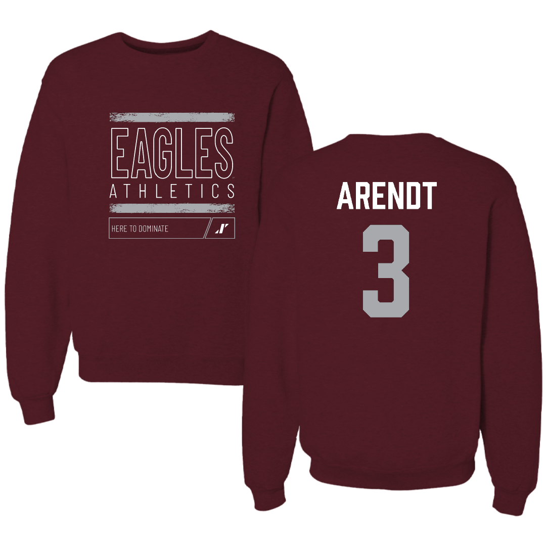 University of Wisconsin-La Crosse Football Maroon Dominate Crewneck - #3 Keaton Arendt