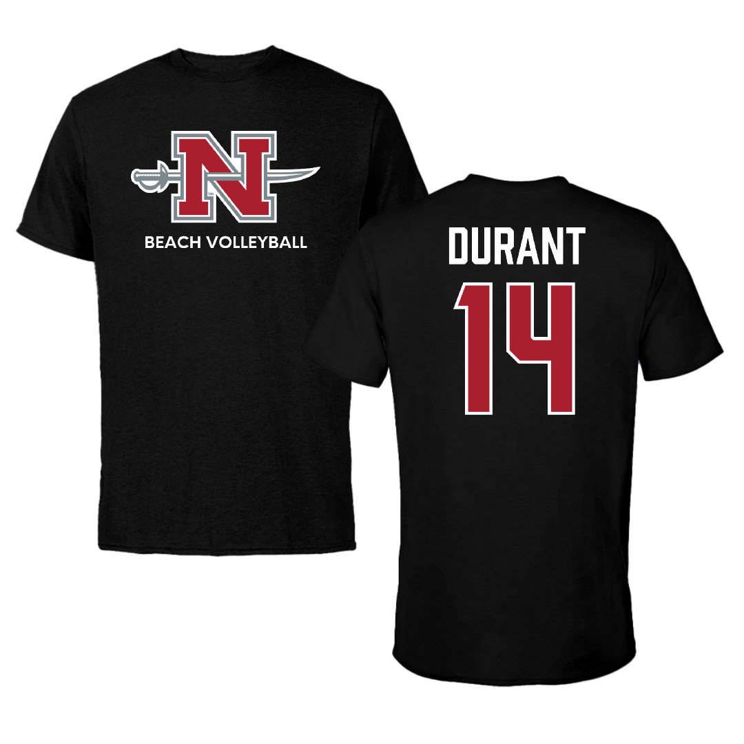 Nicholls State University Beach Volleyball Black Mascot Performance Tee - #14 Bethanie Durant