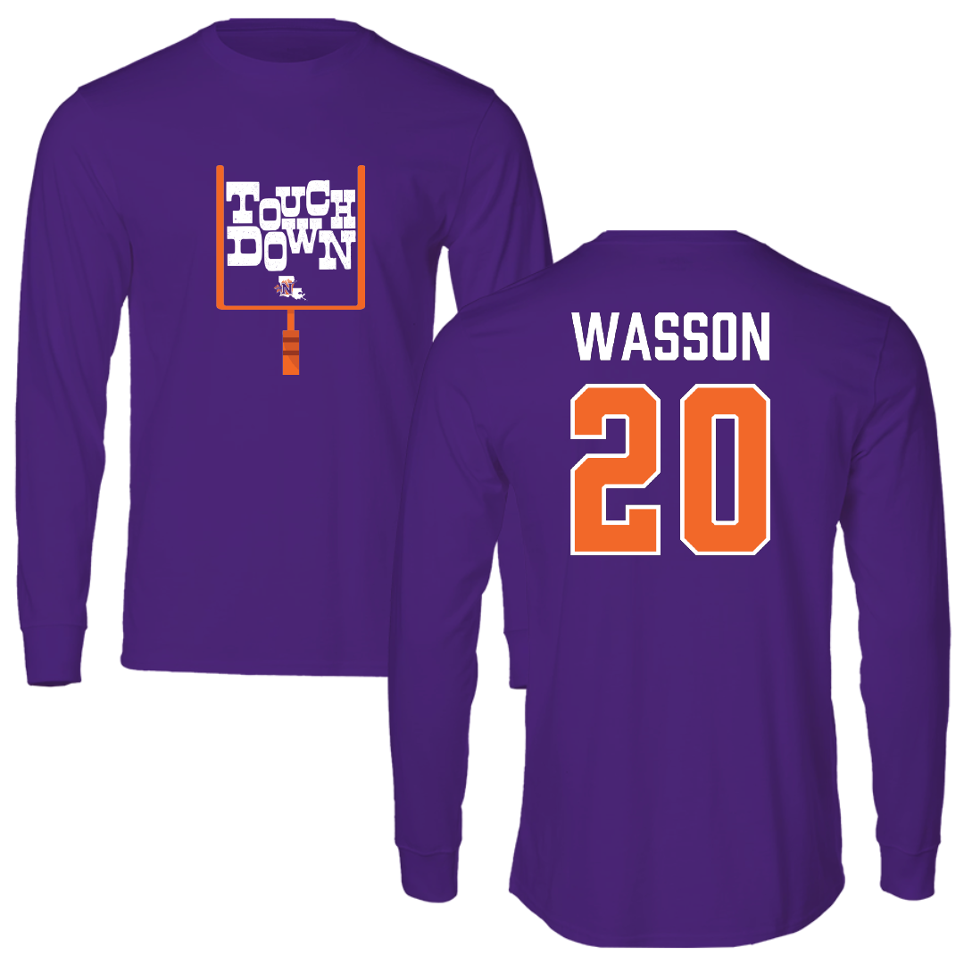 Northwestern State University Football Purple Touchdown Performance Long Sleeve - #20 Hogan Wasson