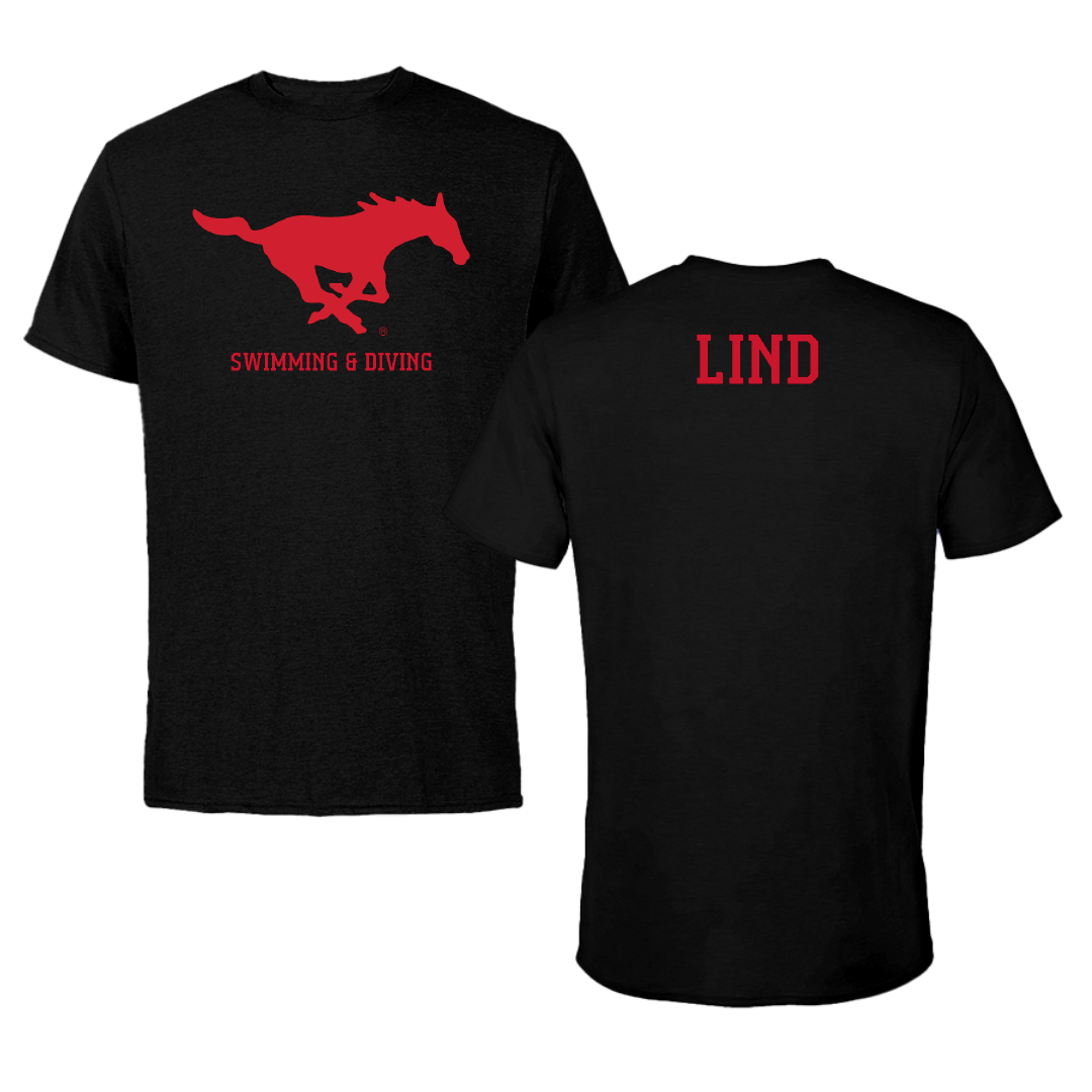 Southern Methodist University Swimming & Diving Black Tee - Olivia Lind
