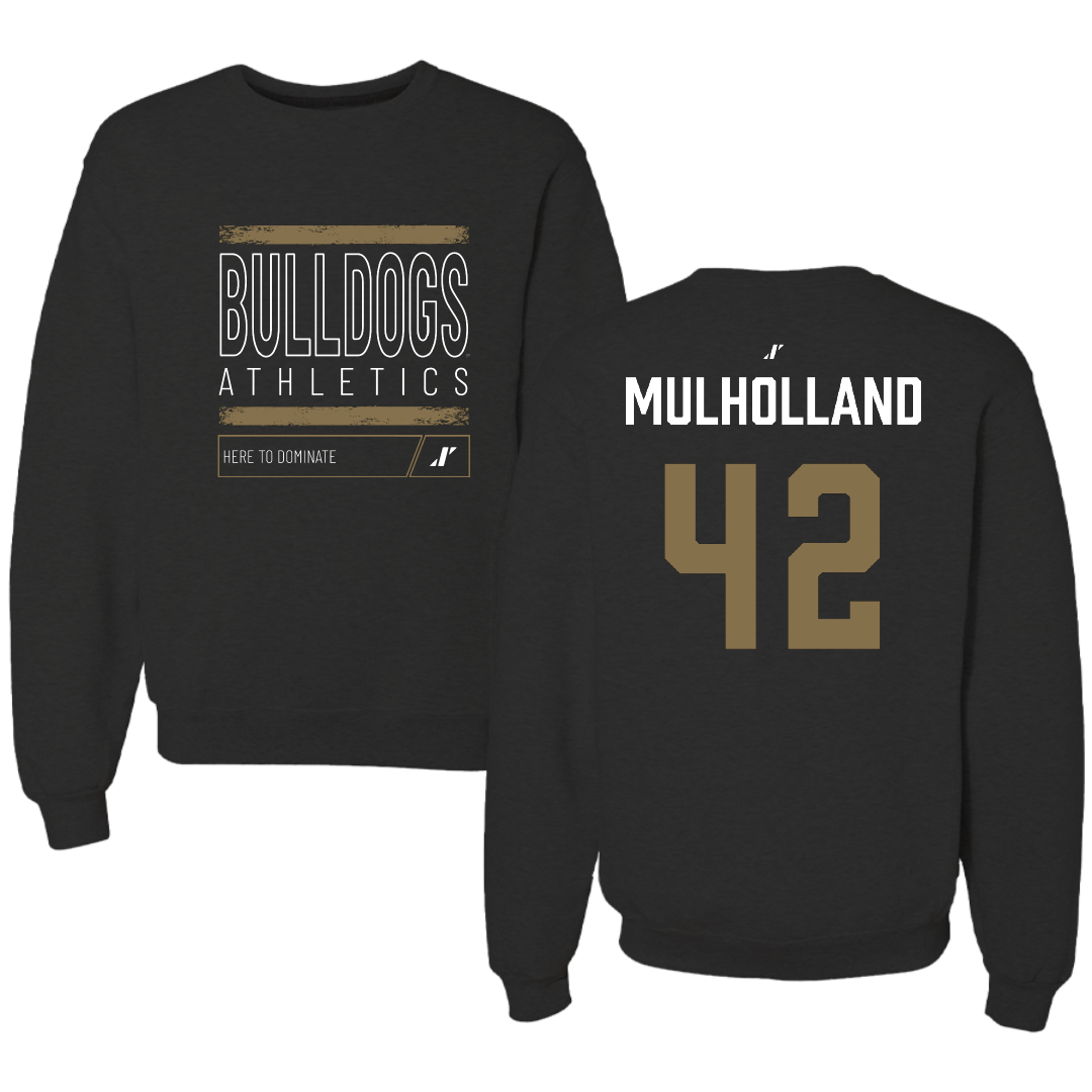 Bryant University Baseball Black Dominate Crewneck - #42 Billy Mulholland