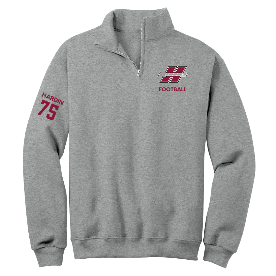 Henderson State University Football Sport Gray Quarter-Zip - #75 Elijah Hardin
