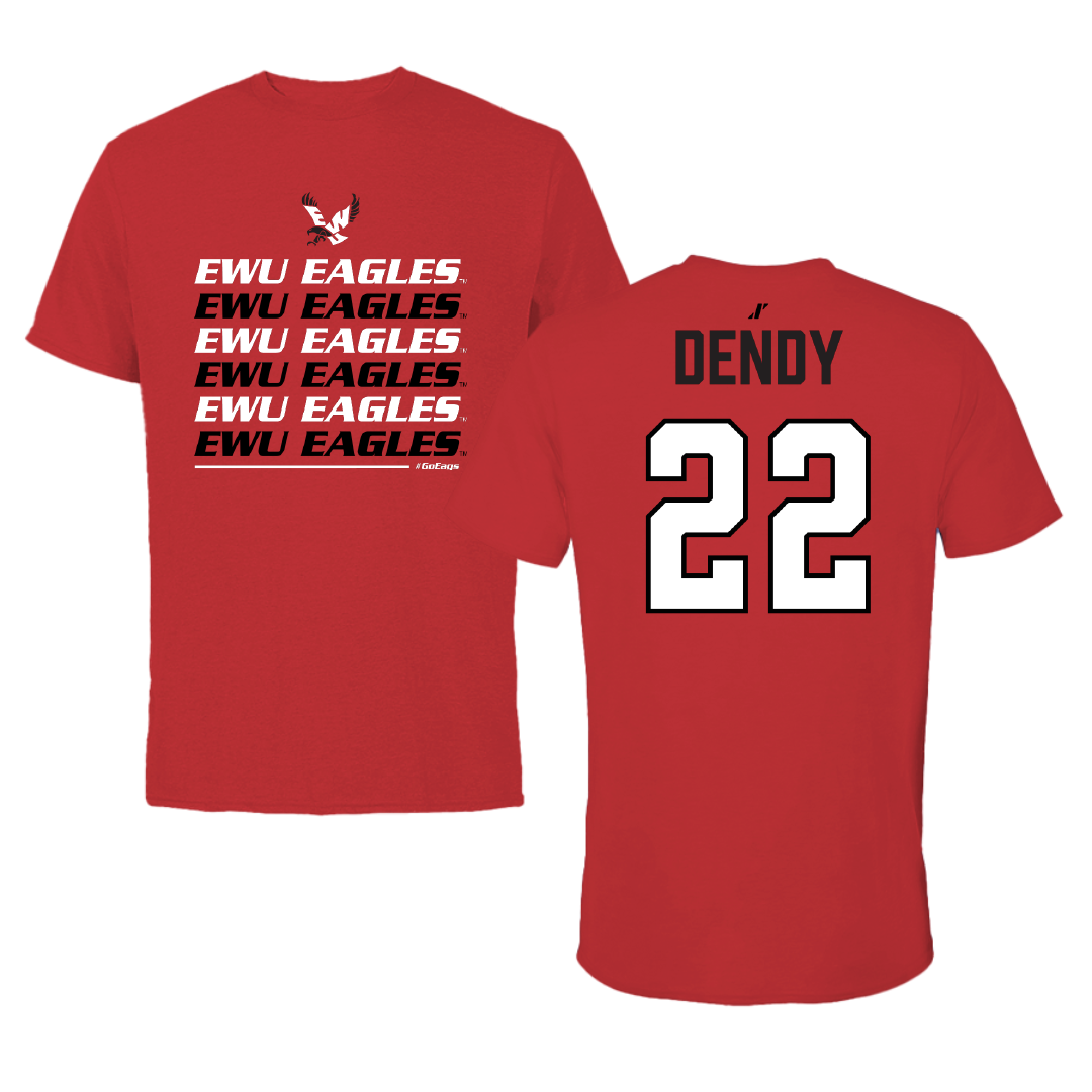 Eastern Washington University Football Red General Performance Tee - #22 Amir Dendy