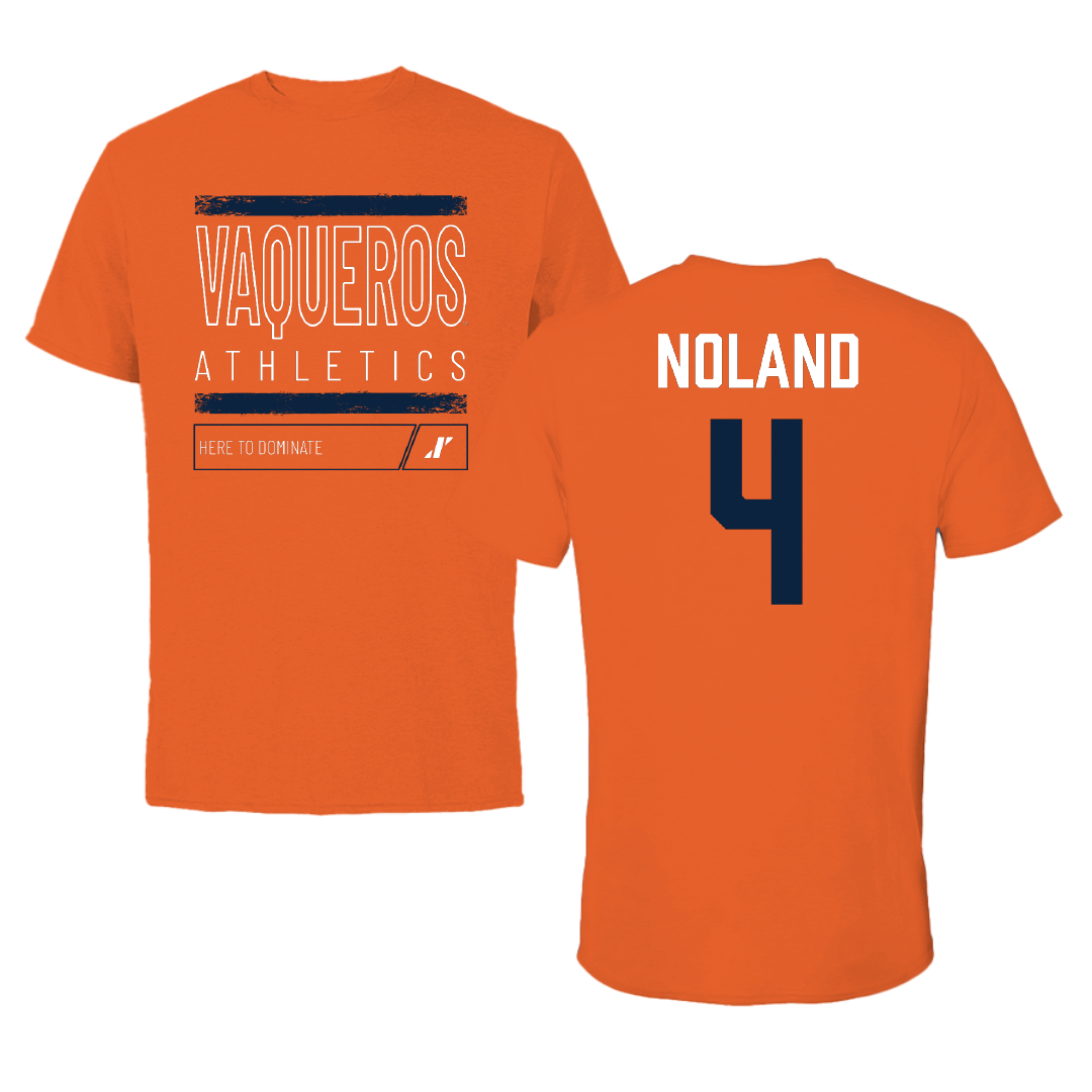 The University of Texas Rio Grande Valley Football Orange Dominate Performance Tee - #4 Xayvion Noland