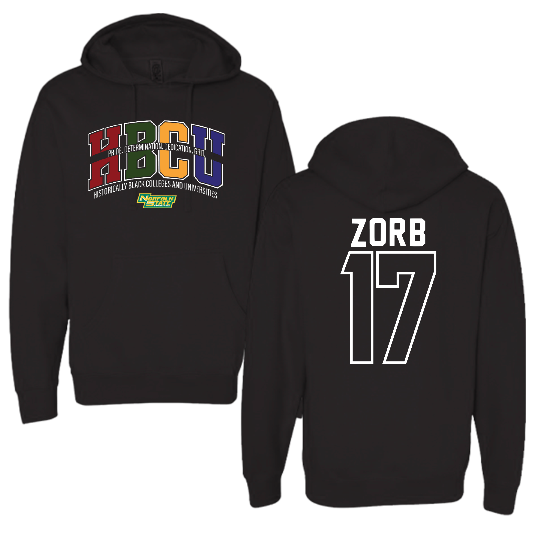 Norfolk State University Softball Black HBCU Hoodie - #17 Lisa Zorb