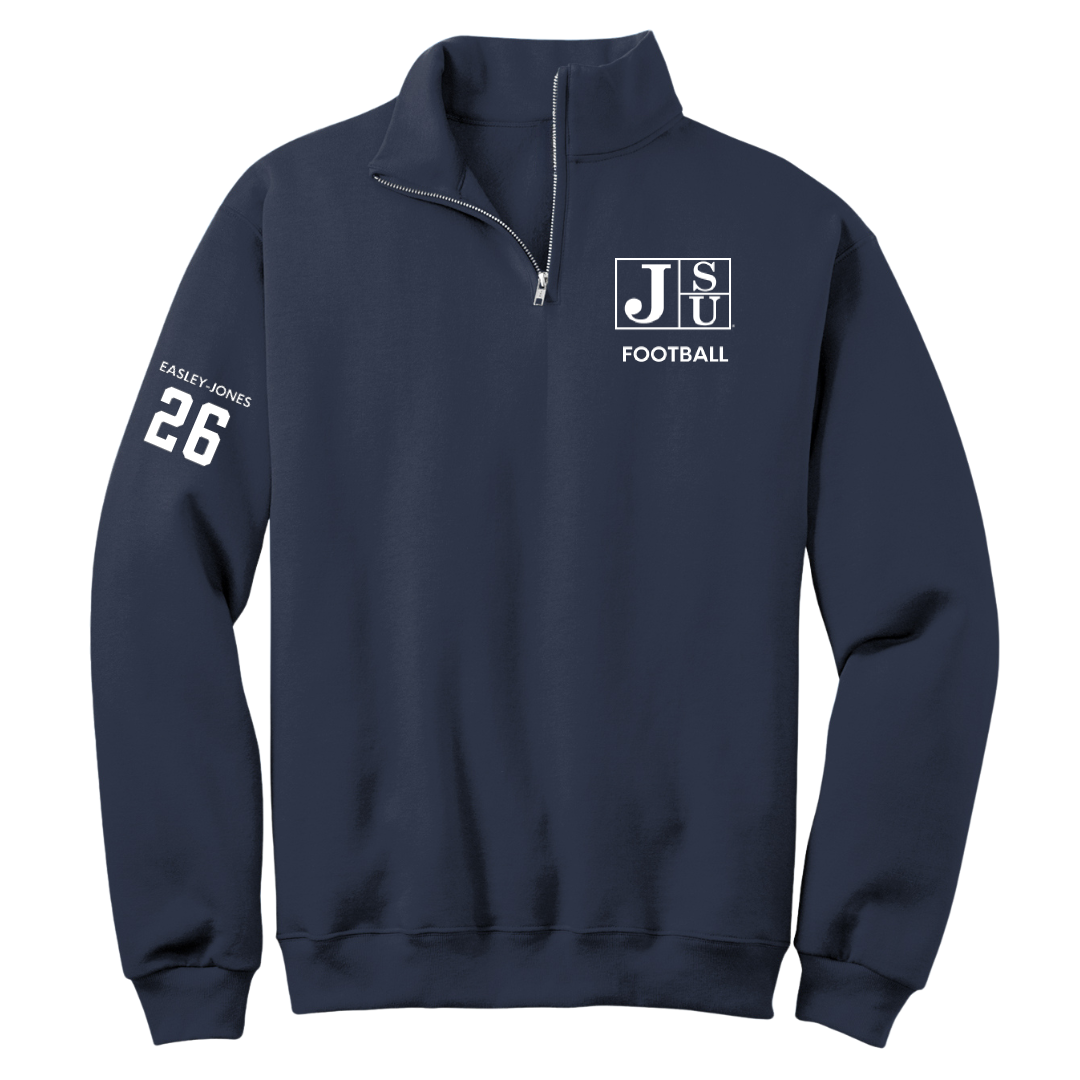 Jackson State University Football Navy Quarter-Zip - #26 Tavarious Easley-Jones