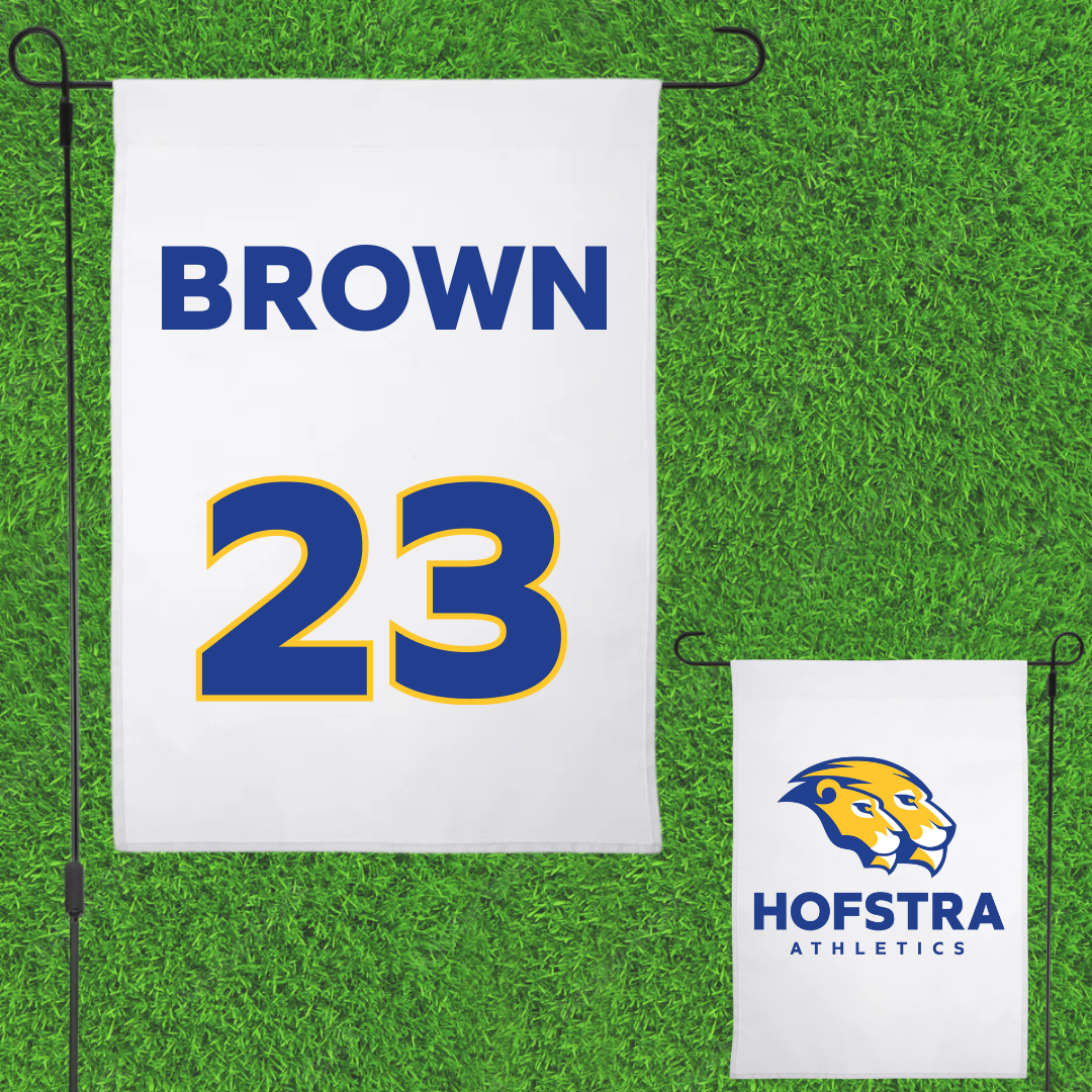 Hofstra University Basketball (W) White Garden Flag - #23 Onna Brown
