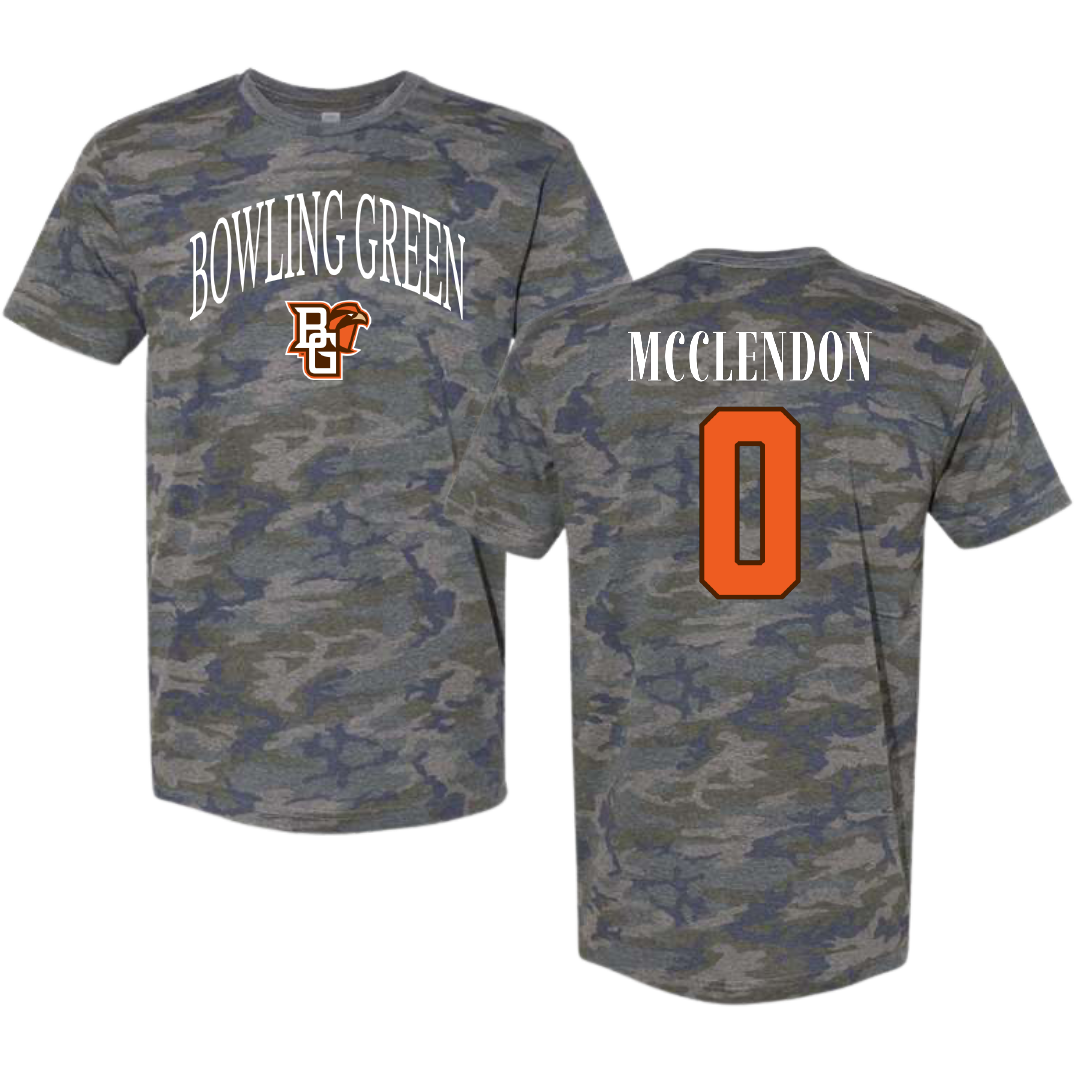 Bowling Green State University Football Vintage Camo Tee - #0 Darius McClendon