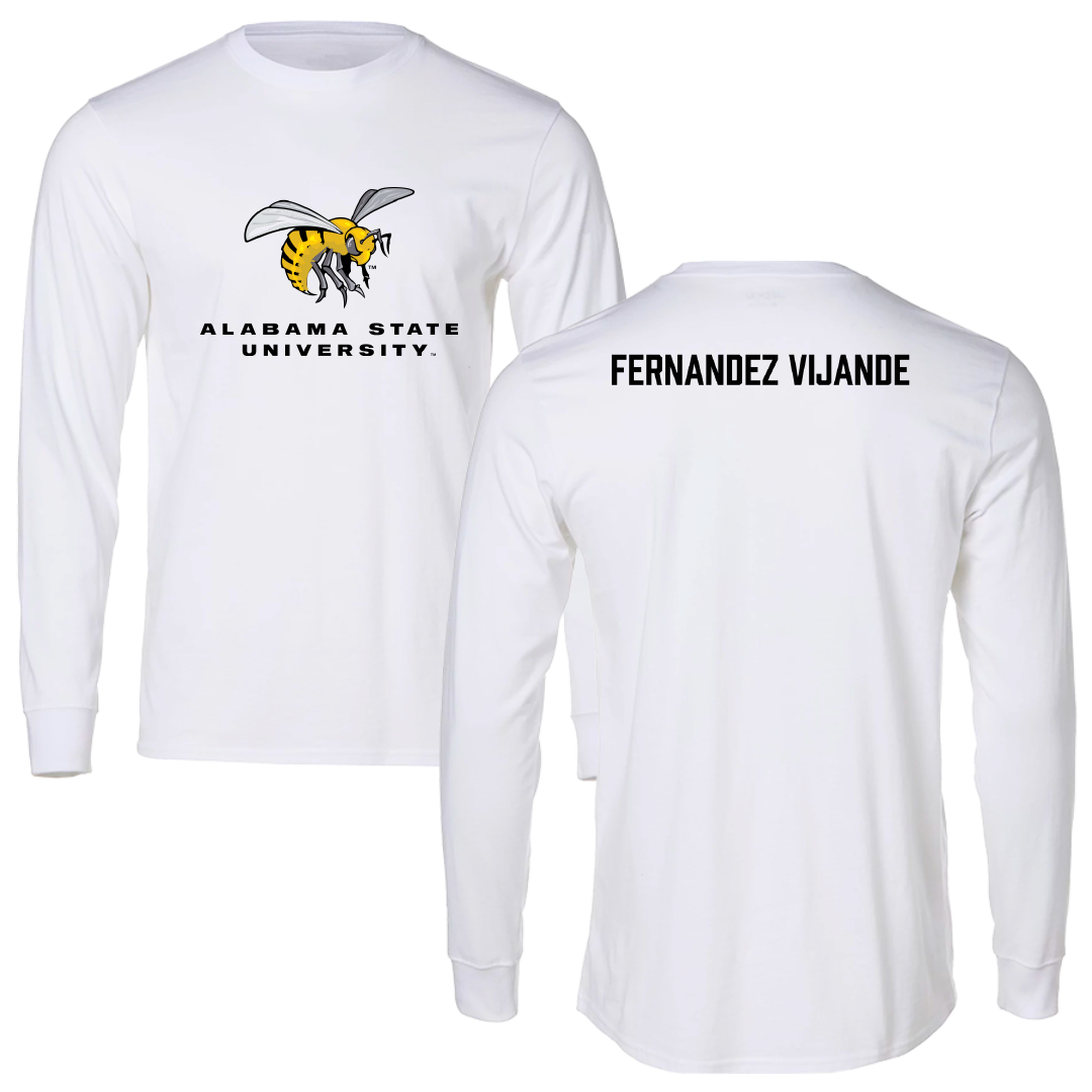 Alabama State University Golf White Block Long Sleeve - Yaiza Fernandez Vijande