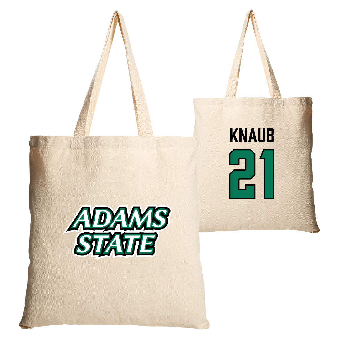 Adams State University Basketball Tan Canvas Tote Bag - #21 Michael Knaub