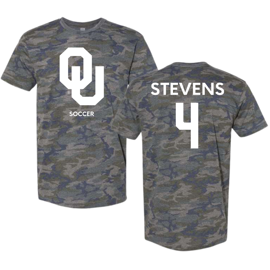 University of Oklahoma Soccer (W) Vintage Camo Tee - #4 Avery Stevens